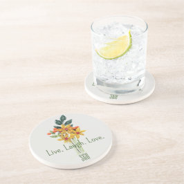 Monogramm, Blume, Papier, gequillt Getränkeuntersetzer