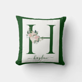 Monogramm Blumen Buchstabe H Kissen