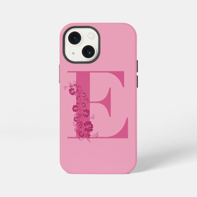 Monogramm-Blumen-Letter-E-iPhone-Hülle iPhone Hülle (Rückseite)