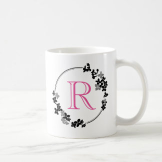 Monogramm-Blumen-Rahmen Kaffeetasse