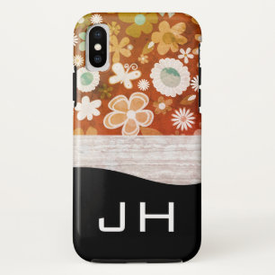 Monogramm Blumen und Textur Case-Mate iPhone Hülle
