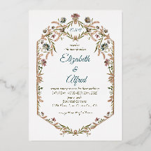 Monogramm Blumenfolie Weinrebe Hochzeit