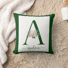 Monogramm Blumeninitiale A Kissen