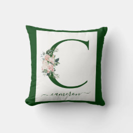 Monogramm Blumeninitiale C Kissen