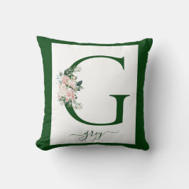 Monogramm Blumeninitiale G Kissen