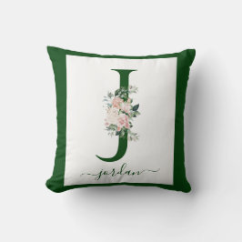Monogramm Blumeninitiale J Kissen
