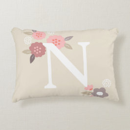 Monogramm Blumenmuster Dekokissen