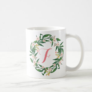 Monogramm Blumenreath, Geburtstag, Muttertag8 Tasse