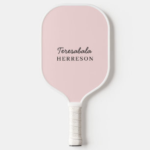 Monogramm Blush Pink   Femininer minimalistischer  Pickleball Schläger