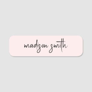 Monogramm Blush Pink Modernes Minimalistisches Mag Namensschild