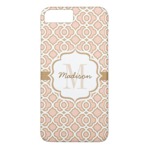 Monogramm Blush Pink und Gold Quilette Case-Mate iPhone Hülle
