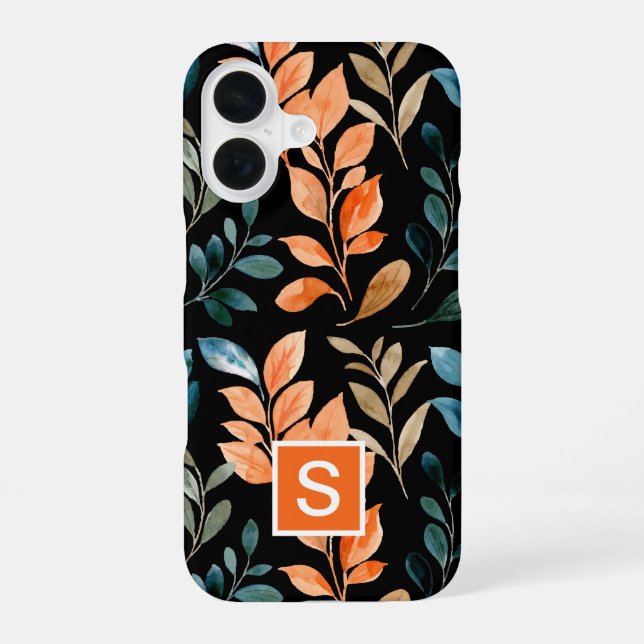 Monogramm Boho-Blume iPhone 16 Hülle (Rückseite)