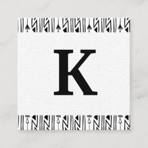Monogramm   Boho Pattern Quadratische Visitenkarte