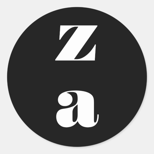 Monogramm Bold Schwarz Weiß Hochzeitsgunst Umschla Runder Aufkleber (Vorderseite)