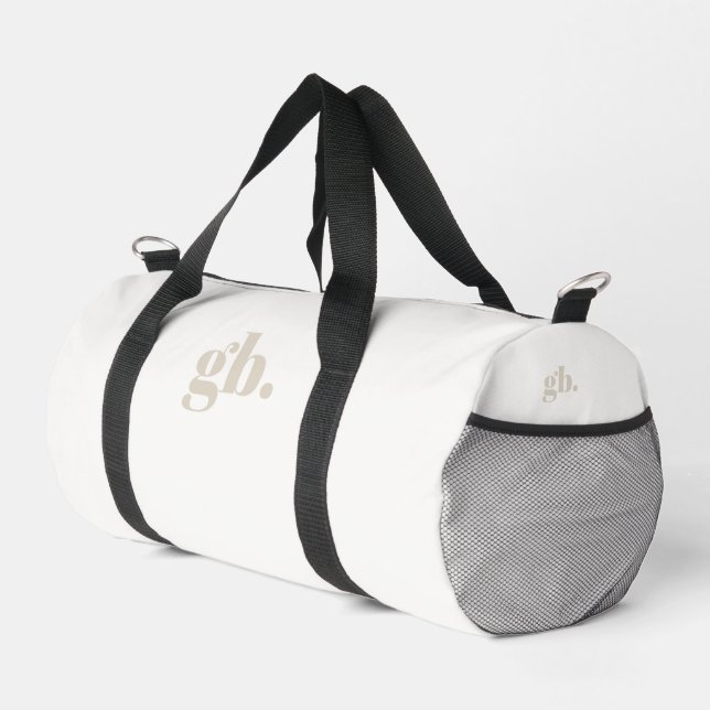 Monogramm Bold Vintage Elegant Elfenbein Duffle Bag (Rechte Ecke)