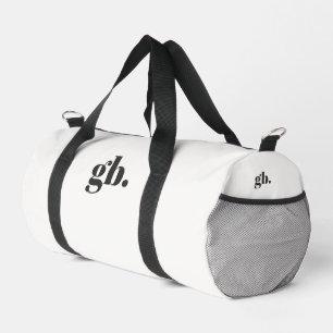 Monogramm Bold Vintage Elegant Weiß Duffle Bag
