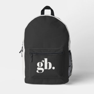 Monogramm Bold Vintage Schwarz Bedruckter Rucksack