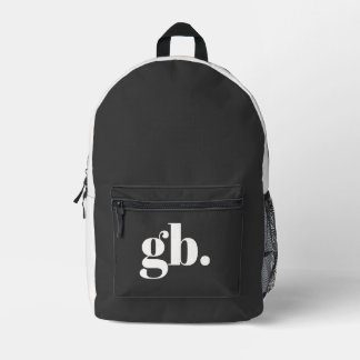 Monogramm Bold Vintage Schwarz Bedruckter Rucksack