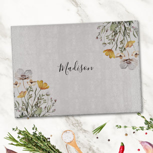 Monogramm Bouquet Pretty Wildflower Schneidebrett