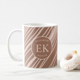Monogramm Braun Abstrakt Kaffeetasse