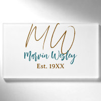 Monogramm braun blau türkis Baujahr einfache Mini