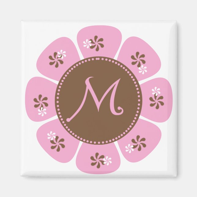 Monogramm braun-rosa magnet (Vorne)