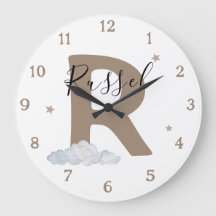 Monogramm Braune Baby-Initiale Name Kinderzimmer W