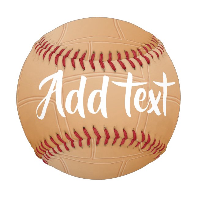 Monogramm braunes Leder texturiert Baseball (Vorderseite)