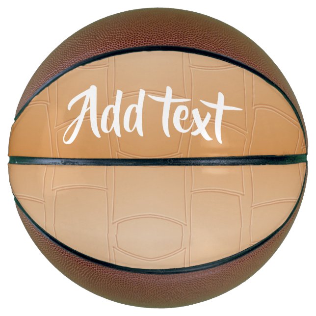 Monogramm braunes Leder texturiert Basketball (Vorderseite)