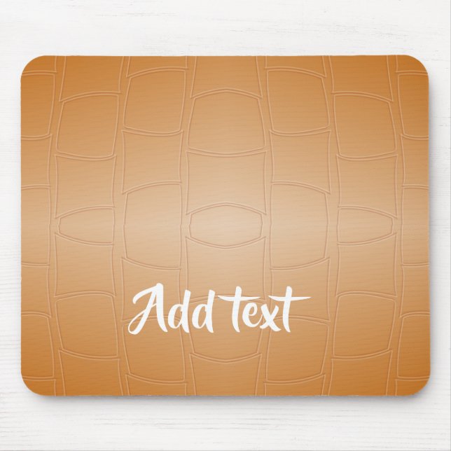 Monogramm braunes Leder texturiert Mousepad (Vorne)