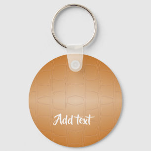 Monogramm braunes Leder texturiert Schlüsselanhänger