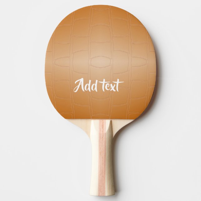 Monogramm braunes Leder texturiert Tischtennis Schläger (Vorderseite)