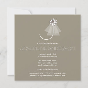 Monogramm-Brautparty der Bride Veil Daisy Blume Einladung
