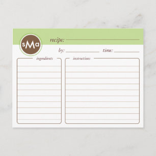 Monogramm-Brautparty-Rezeptkarte Postkarte