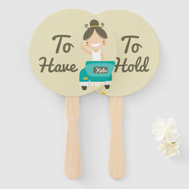 Monogramm. Bride And Groom. Zu haben und zu halten Fächer