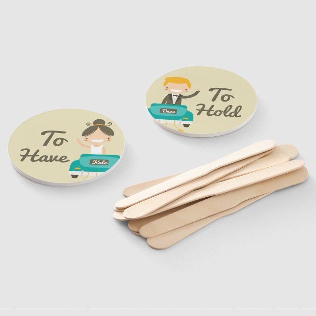 Monogramm. Bride And Groom. Zu haben und zu halten Fächer (Non-assembled)