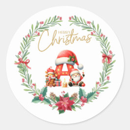 Monogramm Brief A, Weihnachtslied mit dem Weihnach Runder Aufkleber