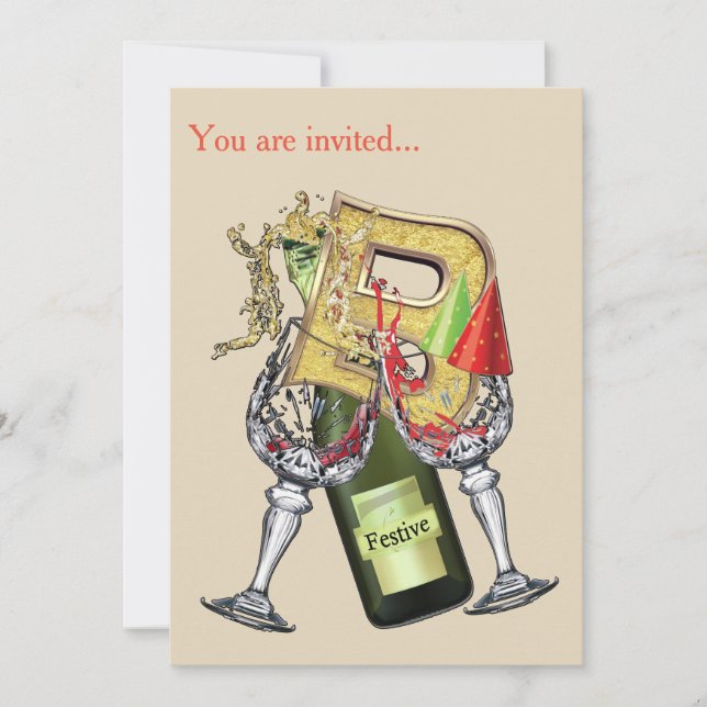 Monogramm - Brief B - Hauptstadt Einladung (Vorderseite)