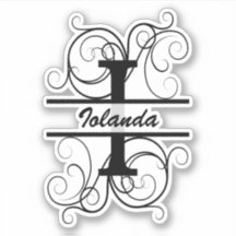 Monogramm-Brief mit Wirbel; Platz für Ihren Namen