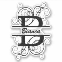 Monogramm-Brief mit Wirbel; Platz für Ihren Namen