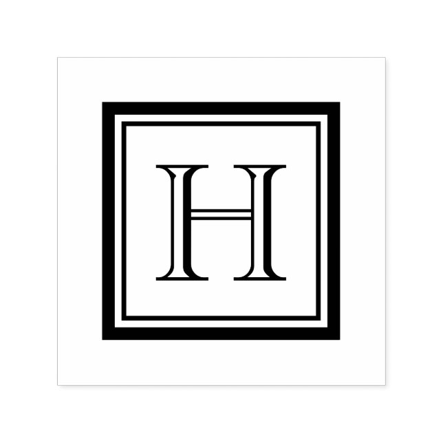 Monogramm-Briefmarke des Classic Square Permastempel (Design)