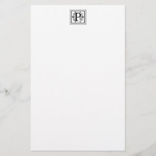 Monogramm-Briefpapier des Buchstabe-P Briefpapier