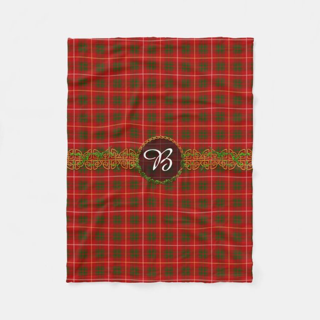 Monogramm Bruce Tartan Fleecedecke (Vorderseite)
