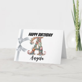 Monogramm Buchstabe "A" Alles Gute zum Geburtstag Karte