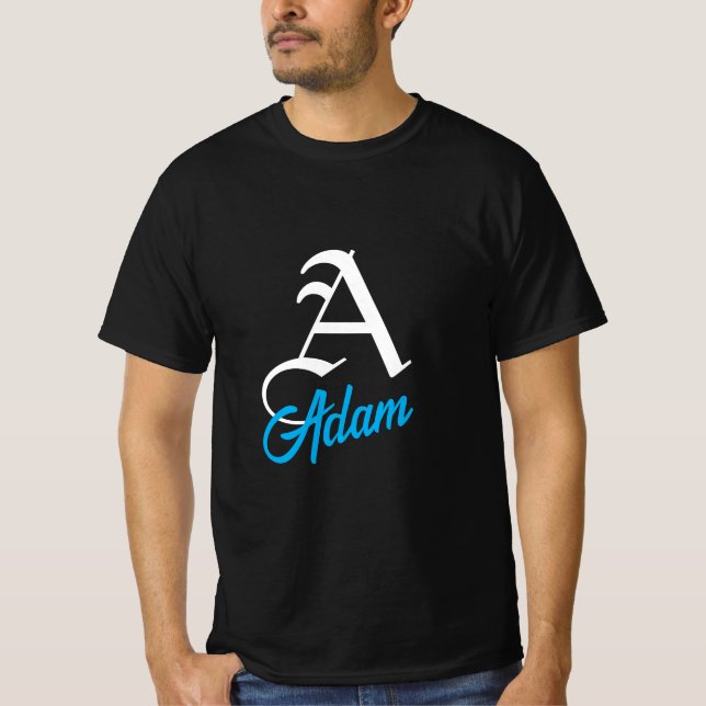 Monogramm Buchstabe A Benutzerdefinierter Name Sch T-Shirt (Vorderseite)