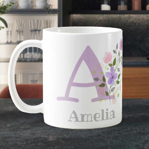 Monogramm Buchstabe A & Christian Name Kaffeetasse