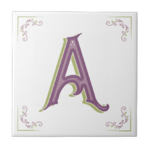 Monogramm-Buchstabe A, elegante Vintage Art