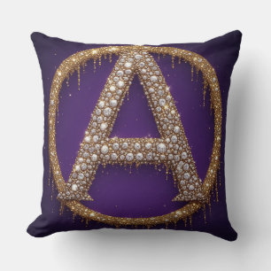 Monogramm Buchstabe A Gold Diamant Initial Geschen Kissen