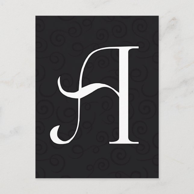 Monogramm Buchstabe A Postkarte (Vorderseite)