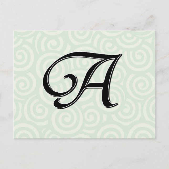 Monogramm Buchstabe A Postkarte (Vorderseite)
